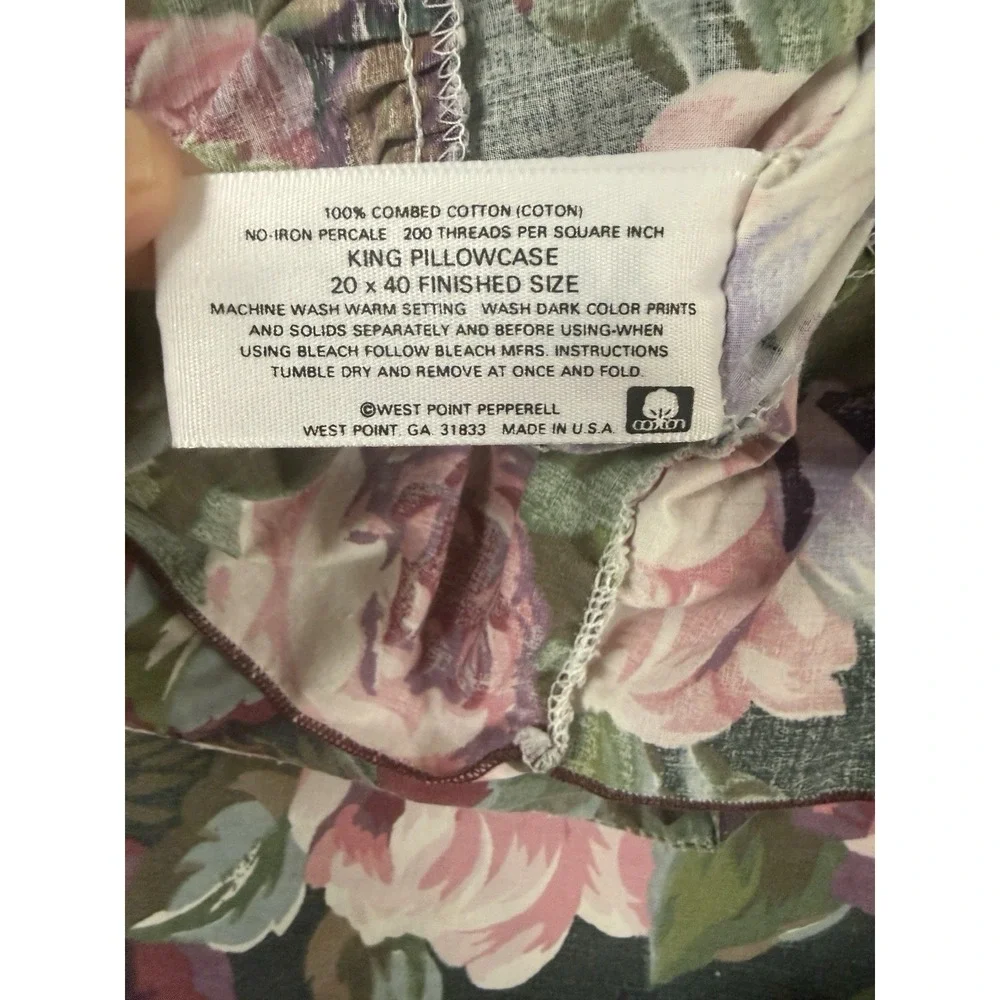 Atelier Martex Enchante Purple Pink‎ Floral 2 King Size Pillow Shams Ruffle Hem